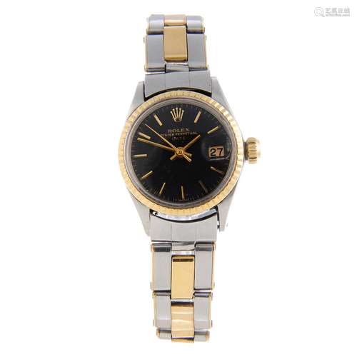 ROLEX - a lady's Oyster Perpetual Date bracelet watch.