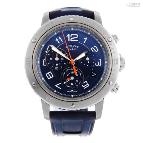 HERMÈS - a gentleman's Clipper Alarm chronograph wrist watch.