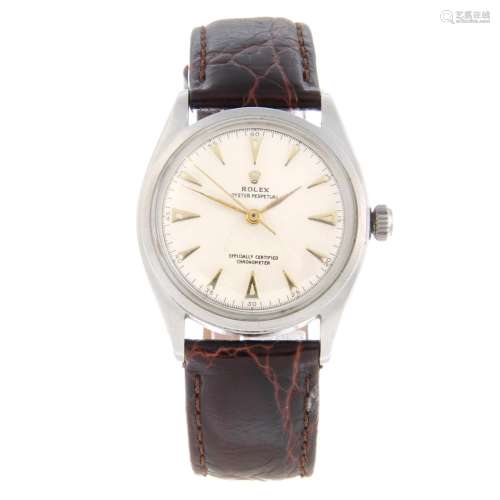 ROLEX - a gentleman's Oyster Perpetual 'Semi Bubbleback' wrist watch.