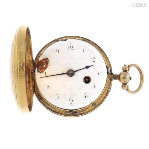 A full hunter pocket watch by Hawkins.