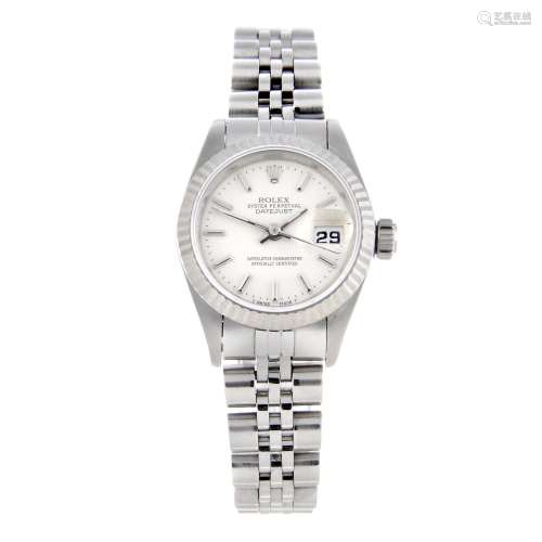 ROLEX - a lady's Oyster Perpetual Datejust bracelet watch.