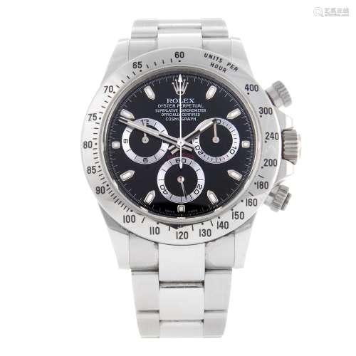 ROLEX - a gentleman's Oyster Perpetual Cosmograph Daytona chronograph bracelet watch.