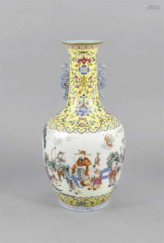 Vase, China, wohl Republik-zeitlich, bauchiger Korpus,