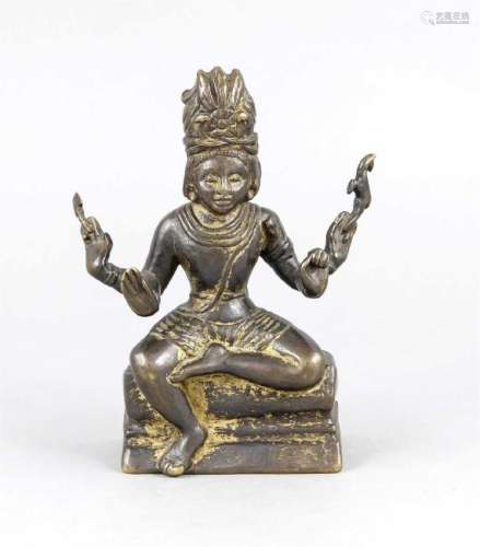 Bronzestatuette der Shiva, Indien, wohl frühes 19.