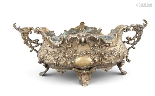 Historismus-Jardiniere, um 1900, Bronzeguss, ovale Form