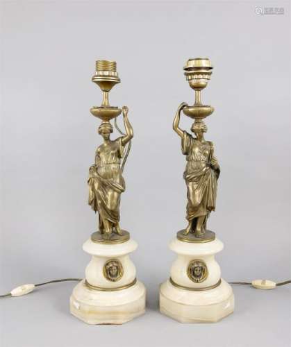 Paar figürliche Lampen, Historismus, 19. Jh.,