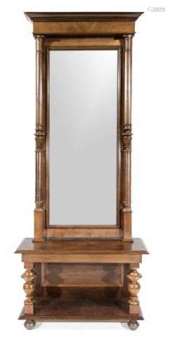 Historismus Ankleide-Spiegel mit Konsole um 1880,