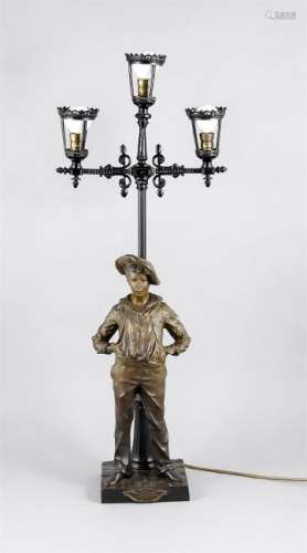 Figürliche Lampe um 1900, nachträgl. elektr.,