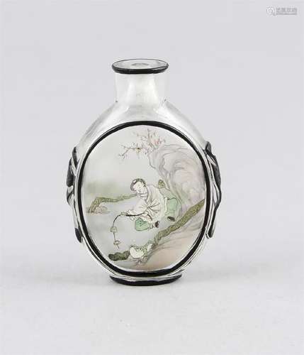 Snuffbottle, China, um 1900, zweifarbiges Glas