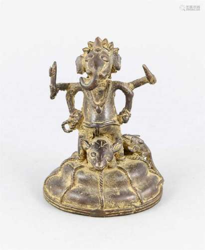 Ganesha auf einer Ratte reitend, Indien, 18./frü