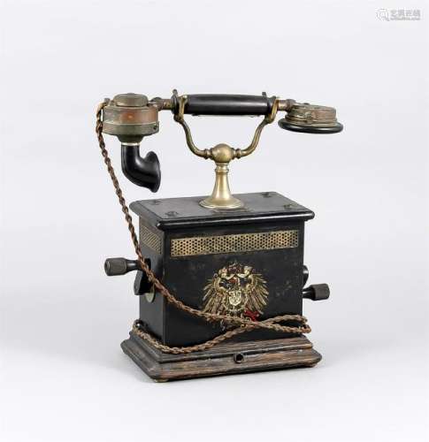 Kurbeltelefon um 1900, dekoratives Telefon im original