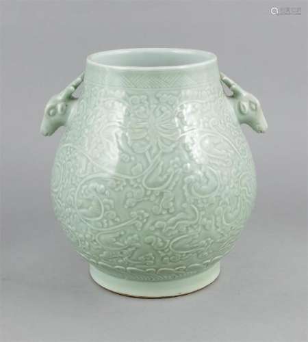 Große Vase, China, 19./20. Jh., Hu-Form auf