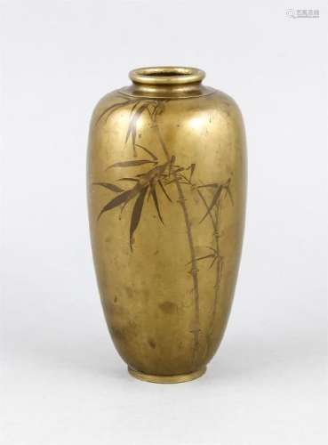 Bronze-Vase mit Bambus-Dekor, Japan, um 1900, gemarkt,