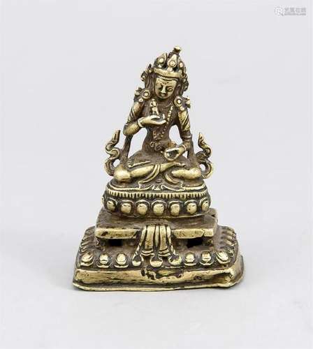 Kleine Tara, Nepal, 18./19. Jh., Bronze, im Padmasana