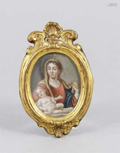 Flämische Miniatur des 17./18. Jh., Madonna mit