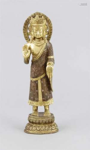 Bodhisattva, China/Tibet, um 1900. Bronze,