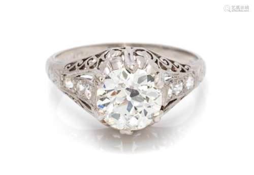 A Platinum and Diamond Ring, 2.35 dwts.