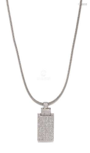 An 18 Karat White Gold and Diamond Pendant/Necklace,