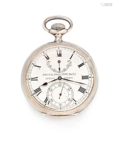 A Silver Open Face Chronometer Deck Pocket Watch, Patek