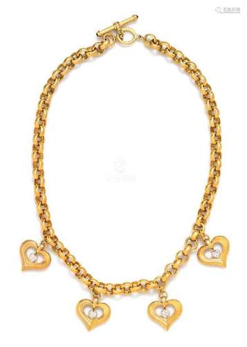 An 18 Karat Yellow Gold and Diamond 'Athena' Heart