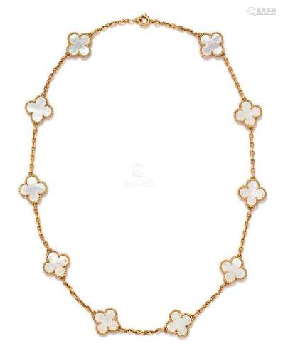 * An 18 Karat Yellow Gold and Mother-of-Pearl