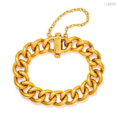 * A 22 Karat Yellow Gold Curb Link Bracelet, 106.30