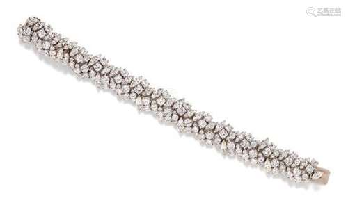 A Platinum and Diamond Bracelet, 27.60 dwts.