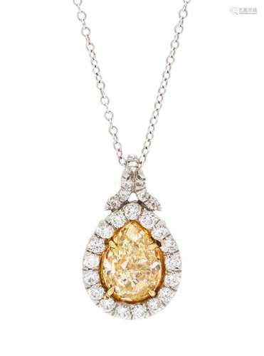 A Bicolor Gold, Fancy Intense Yellow Diamond and