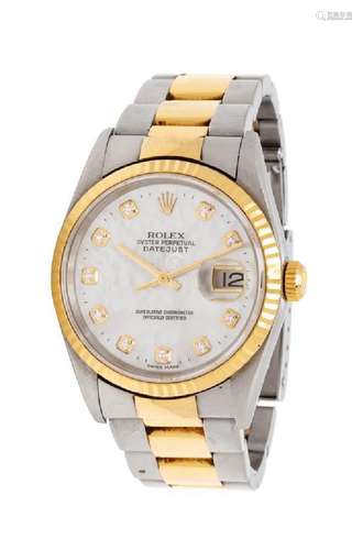 A Stainless Steel and 18 Karat Yellow Gold Ref. 16233