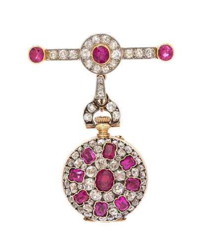 An Antique Platinum and Silver Topped Yellow Gold, Ruby