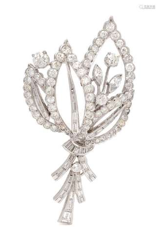 A Platinum and Diamond Pendant/Brooch, 11.70 dwts.