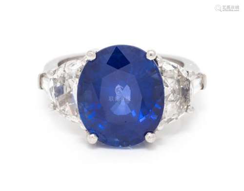 A Platinum, Sapphire and Diamond Ring, 9.30 dwts.