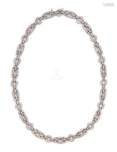 An 18 Karat White Gold and Diamond Necklace, 26.50