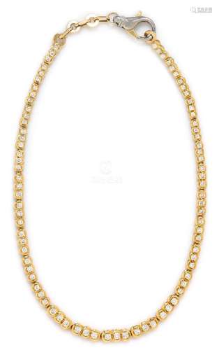 An 18 Karat Yellow Gold and Diamond Riviere Necklace,