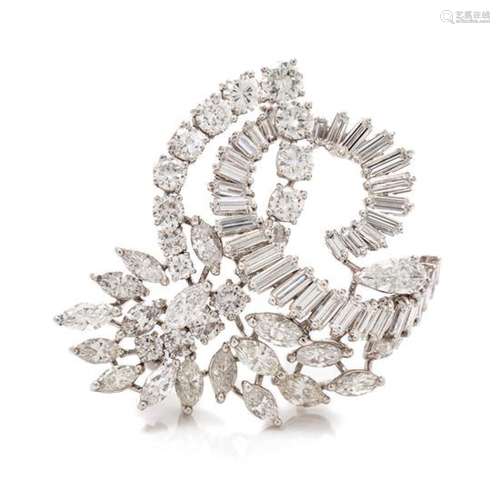 A Platinum and Diamond Brooch, 10.20 dwts.