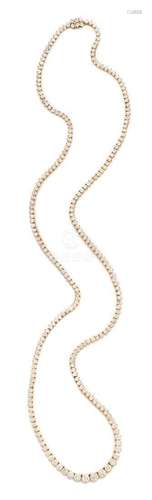 An 18 Karat Yellow Gold and Diamond Riviere Necklace,