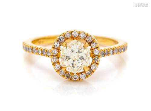 An 18 Karat Yellow Gold and Diamond Ring, 3.00 dwts.