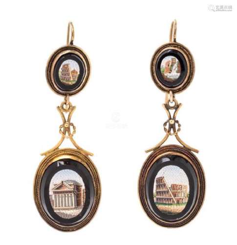 A Pair of Victorian Grand Tour Yellow Gold and