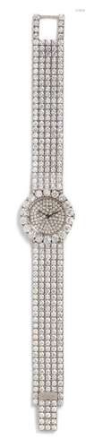 * An 18 Karat White Gold and Diamond 'L'Heure du