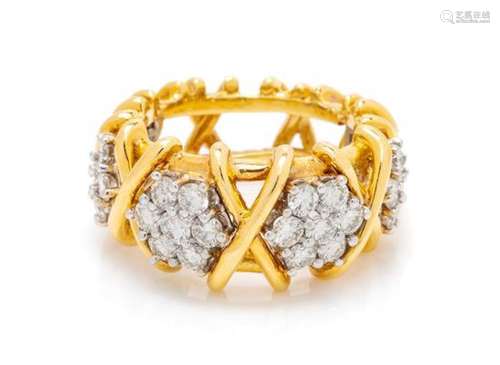 An 18 Karat Bicolor Gold and Diamond Ring, Hammerman