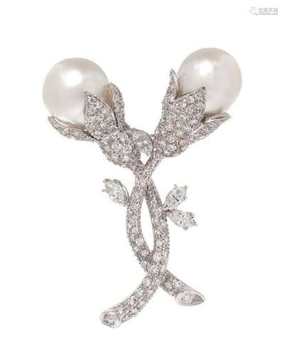 A White Gold, Cultured Baroque South Sea Pearl and