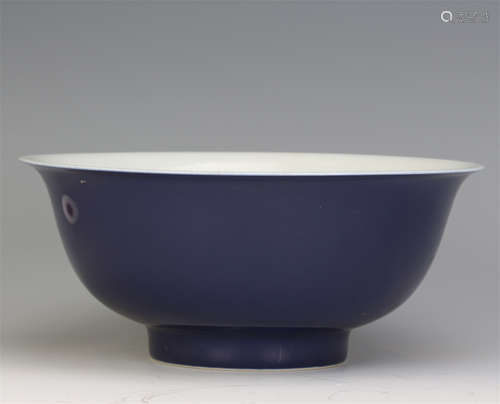 CHINESE PORCELAIN BLUE GLAZE BOWL