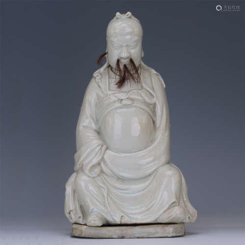 CHINESE BLANC DE CHINE SEATED FIGURE QING DYNASTY