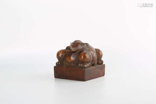 A Chinese Carved Wood Seal