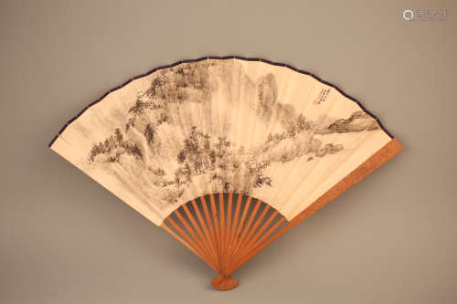 A Chinese Painting on Folding Fan