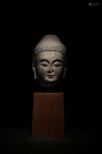 A Chinese Carved Stone Buddha Head Decoration