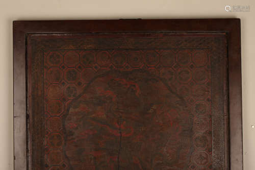 A Chinese Carved Lacquer Hanging Screen