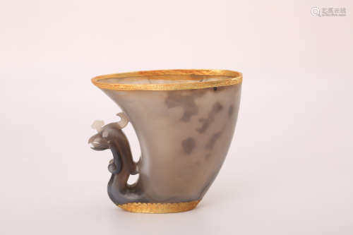 A Chinese Carved Agate Cup