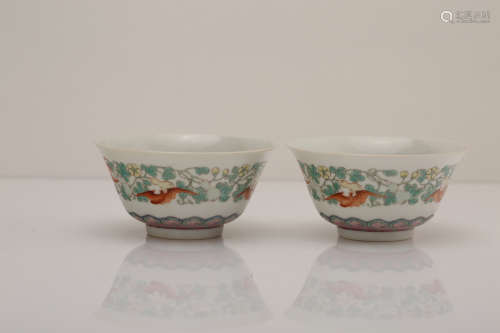 A Pair of Chinese Famille-Rose Porcelain Bowls