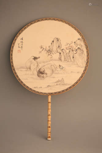 A Chinese Painting on Round Fan